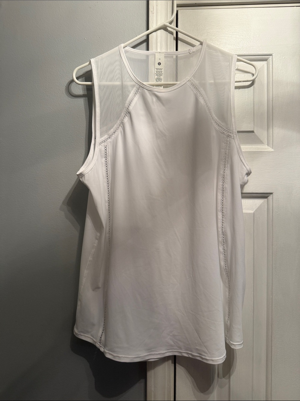 lululemon athletica White Mesh-Accent Athletic Tank